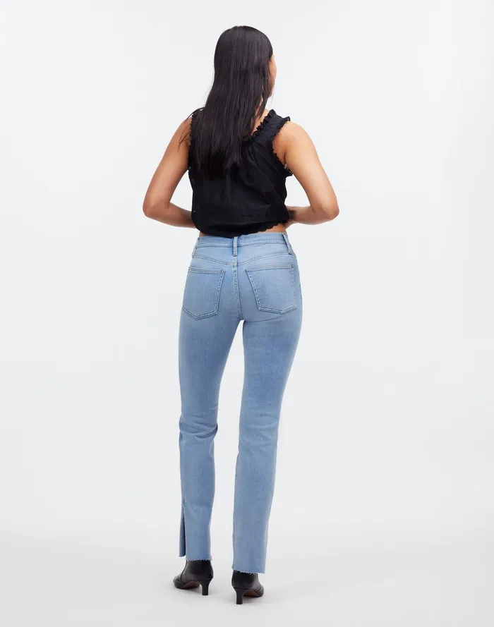 Women Jeans Madewell Kick Out FullLength Jeans In Condale Wash Raw Hem Edition