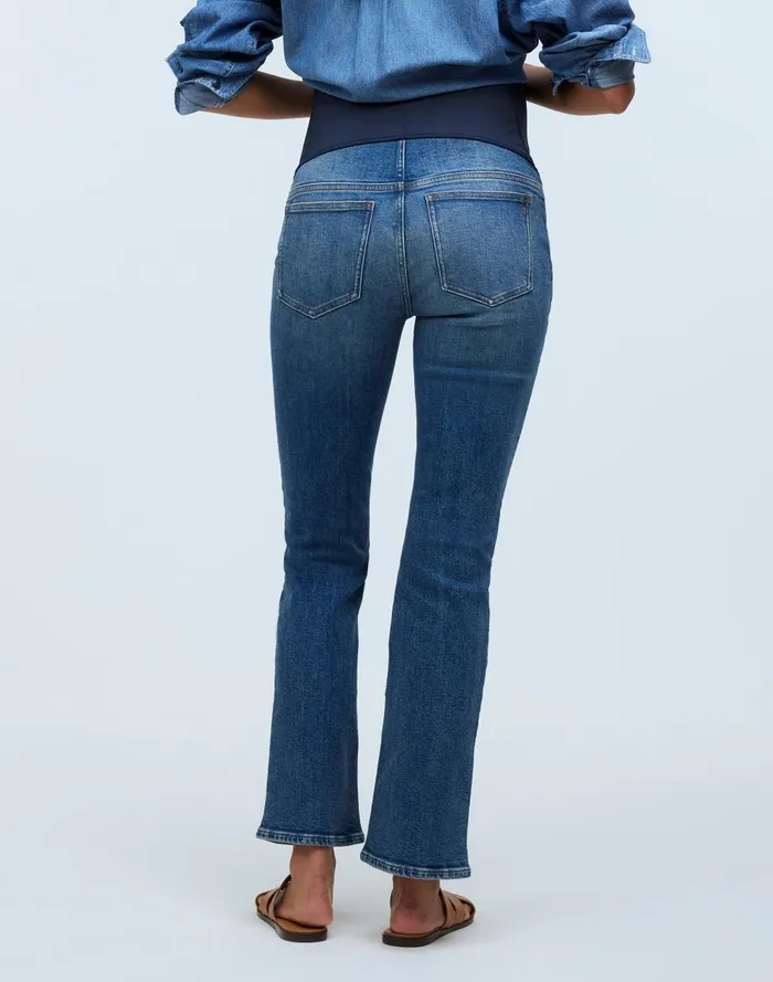 Women Jeans Madewell Maternity OvertheBelly Kick Out Crop Jeans In Oneida Wash