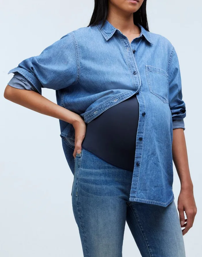 Women Jeans Madewell Maternity OvertheBelly Kick Out Crop Jeans In Oneida Wash
