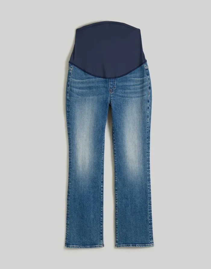 Women Jeans Madewell Maternity OvertheBelly Kick Out Crop Jeans In Oneida Wash