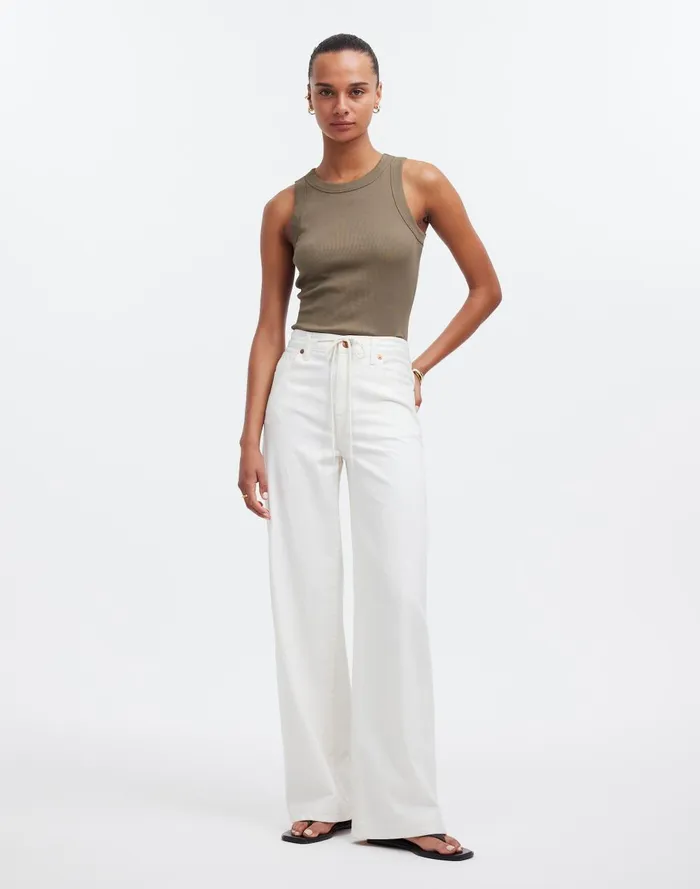 Women Jeans Madewell SuperwideLeg Jeans In Vintage Canvas Drawstring Edition