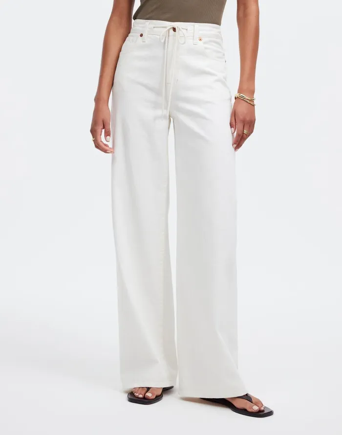 Women Jeans Madewell SuperwideLeg Jeans In Vintage Canvas Drawstring Edition