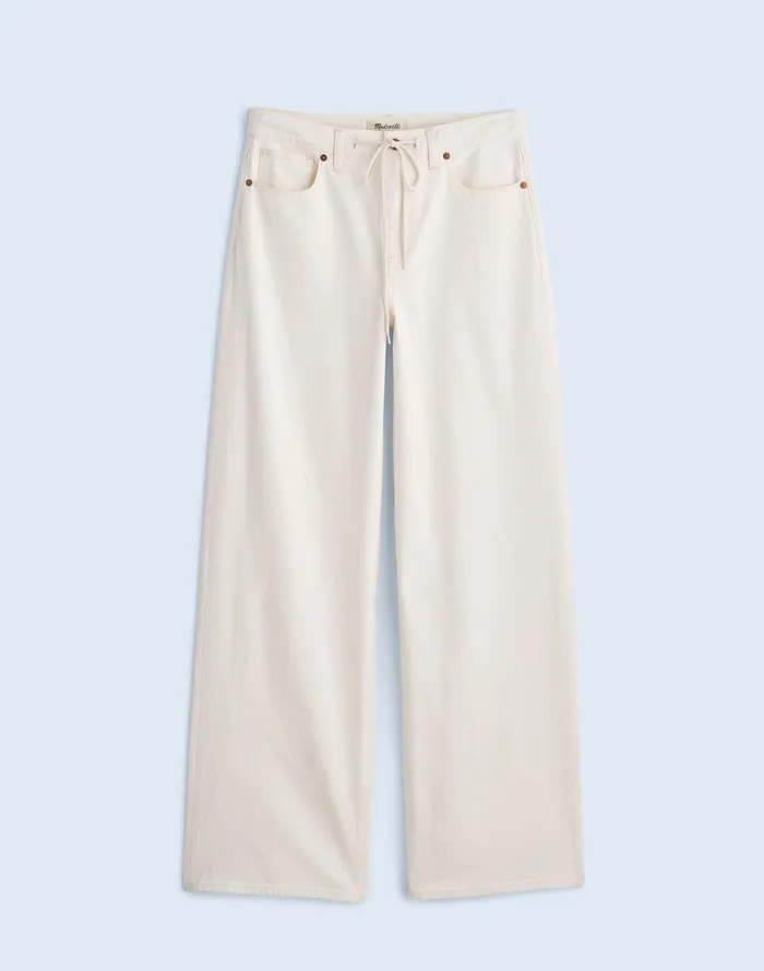Women Jeans Madewell SuperwideLeg Jeans In Vintage Canvas Drawstring Edition