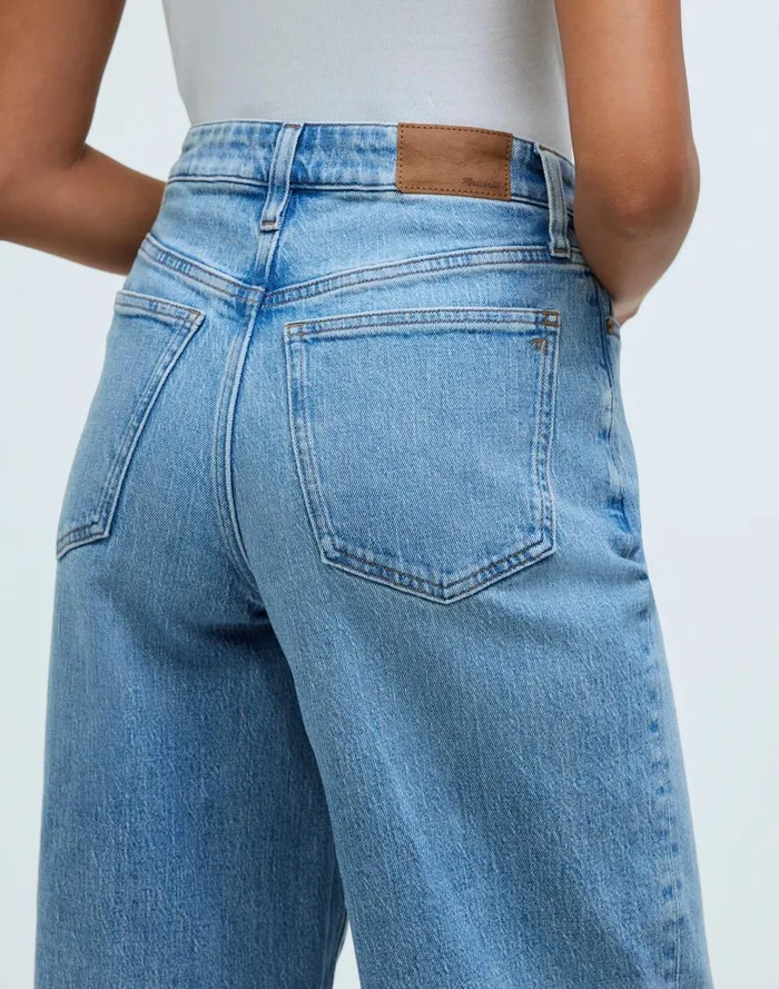 Women Jeans Madewell The Curvy Perfect Vintage WideLeg Crop Jean In Altoona Wash RawHem Edition