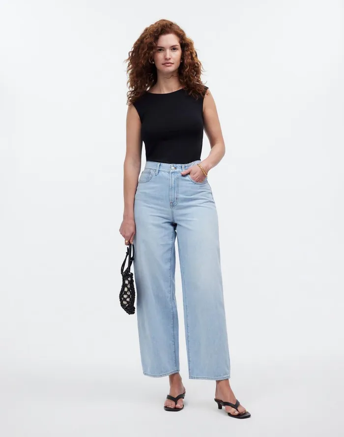 Women Jeans Madewell The Curvy Perfect Vintage WideLeg Crop Jean In Fitzgerald Wash
