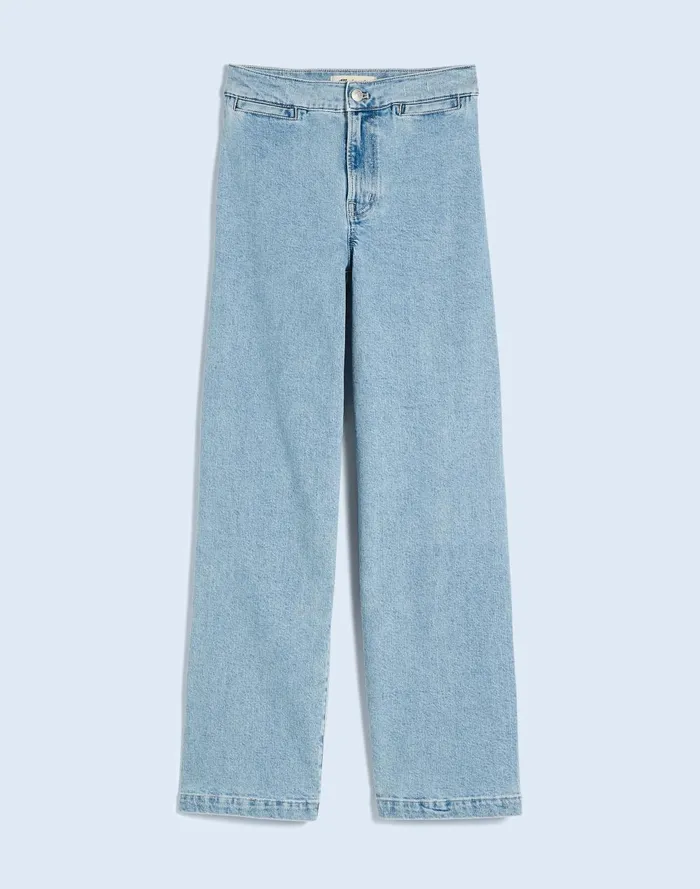 Women Jeans Madewell The Emmett WideLeg Crop Jean Welt Pocket Edition