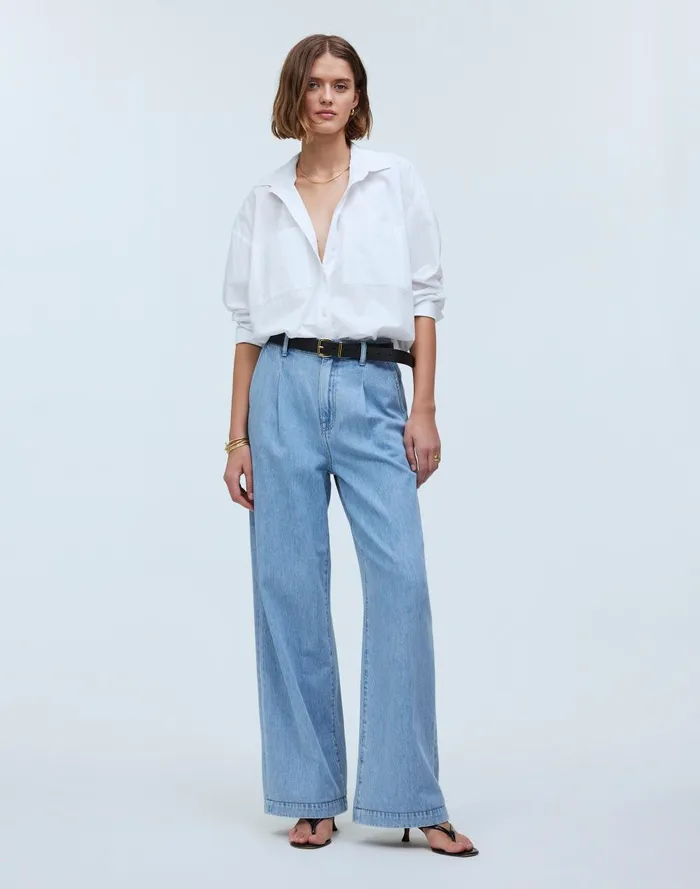 Women Jeans Madewell The Harlow WideLeg Jean Airy Denim Edition