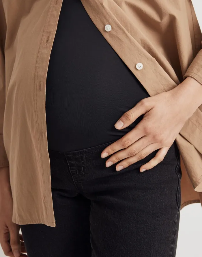 Women Jeans Madewell The Maternity OverTheBelly 03990s Straight Jean In Belmere Wash
