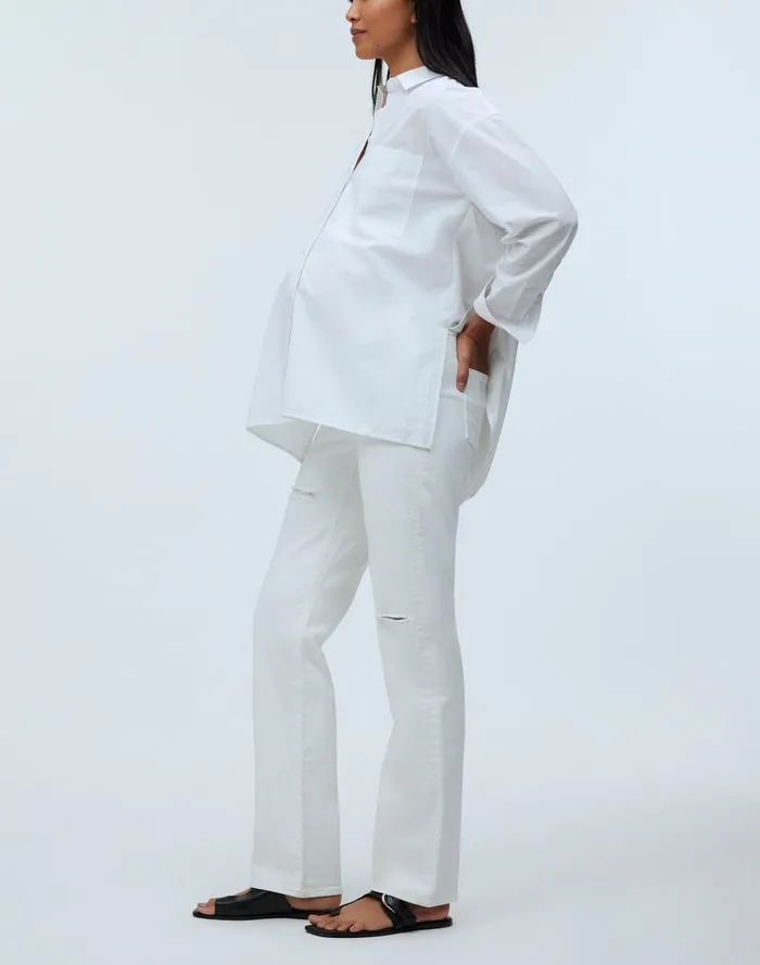 Women Jeans Madewell The Maternity OvertheBelly 03990s Straight Jean In Tile White