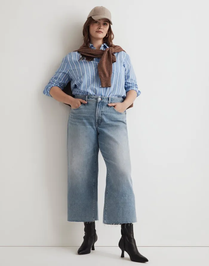 Women Jeans Madewell The Plus Perfect Vintage WideLeg Crop Jean