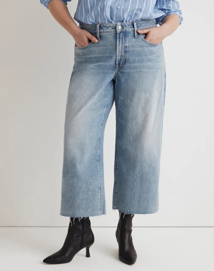 Women Jeans Madewell The Plus Perfect Vintage WideLeg Crop Jean