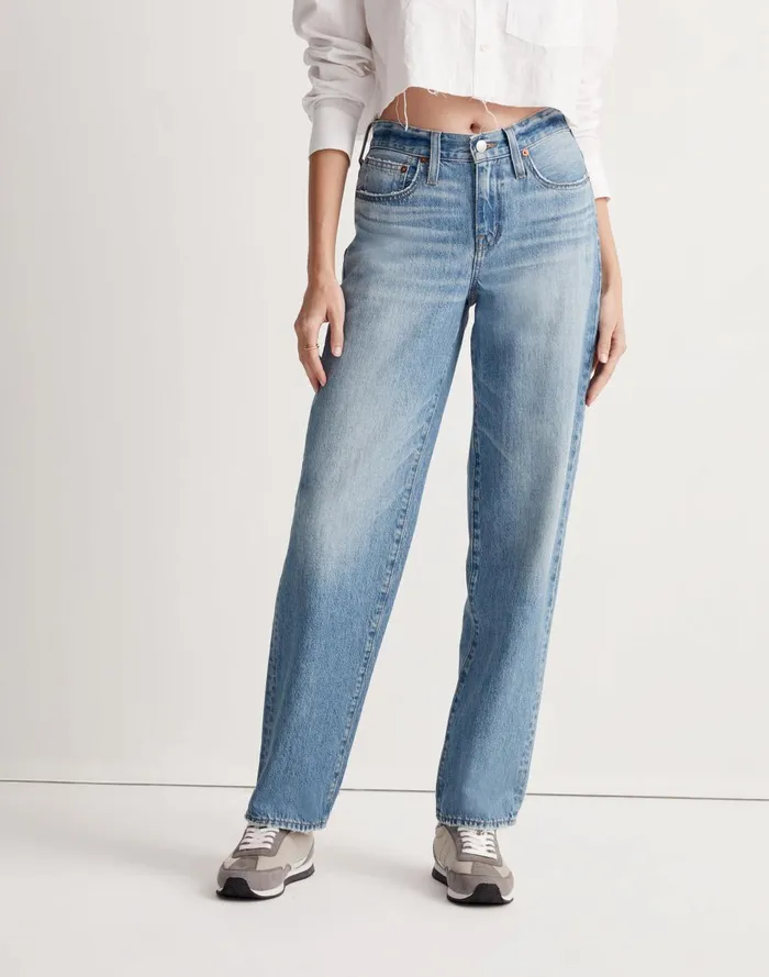 Women Jeans Madewell X Donni LowRise Loose Jeans In Mathison Wash