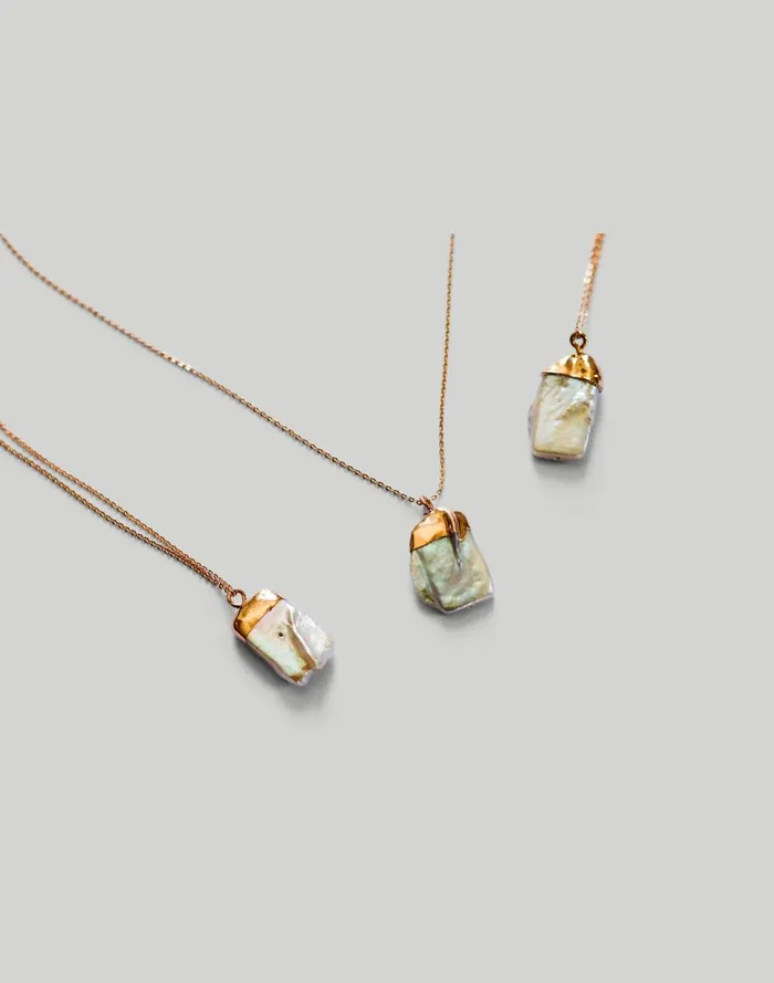 Women Jewelry Madewell Abcrete and Co Baroque Pearl Charm Necklace
