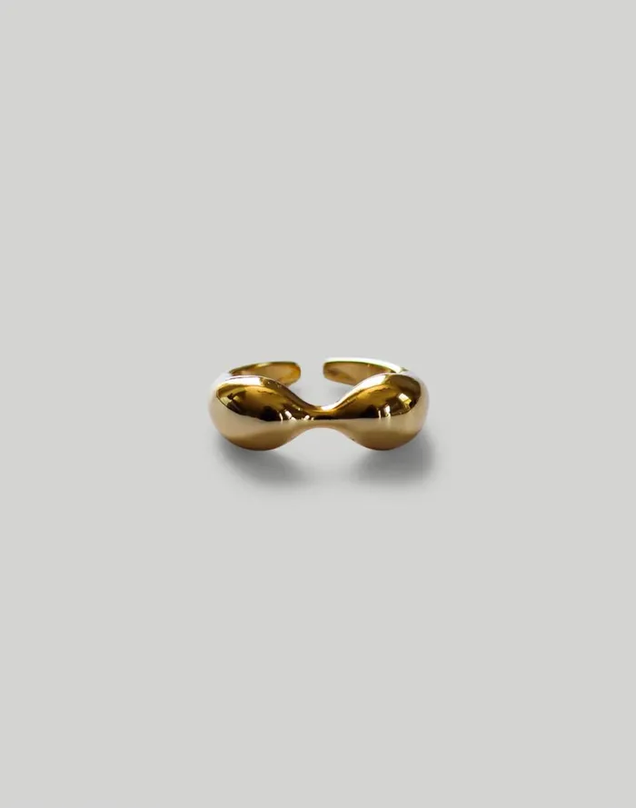 Women Jewelry Madewell Abcrete and Co Chunky Bean Adjustable Ring 8211 Gold