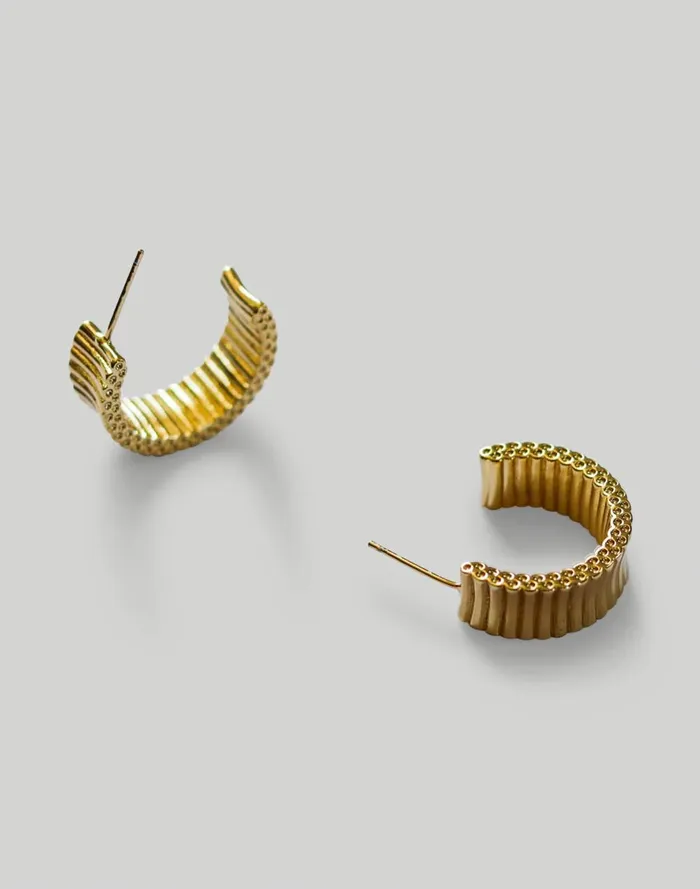 Women Jewelry Madewell Abcrete and Co Chunky Striped Hoop Earrings
