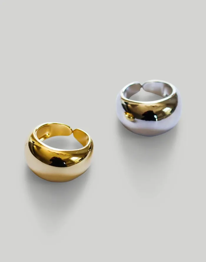 Women Jewelry Madewell Abcrete and Co The Adjustable Bold Dome Ring 8211 Silver