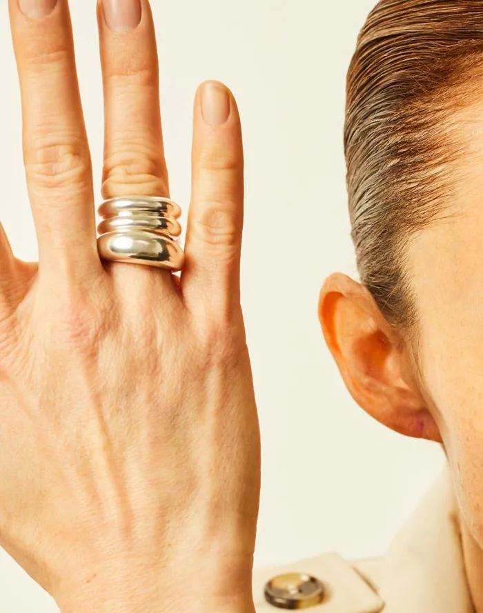 Women Jewelry Madewell AGMES Domed Ridge Ring Set