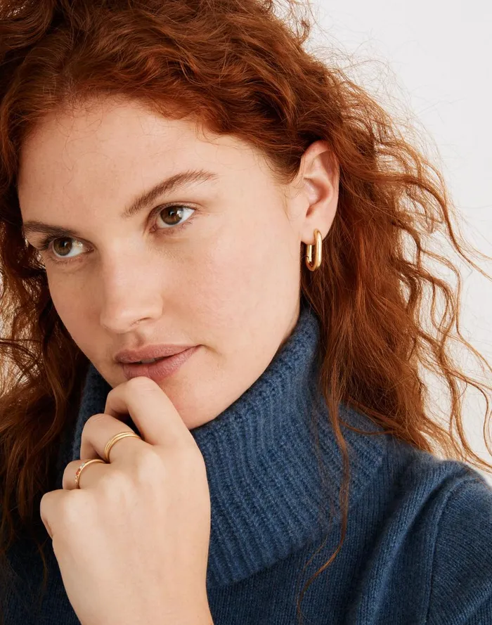 Women Jewelry Madewell Carabiner Medium Hoop Earrings