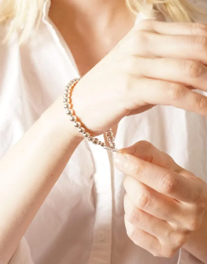 Women Jewelry Madewell Charlotte Cauwe Studio Bead Bracelet In Sterling Silver