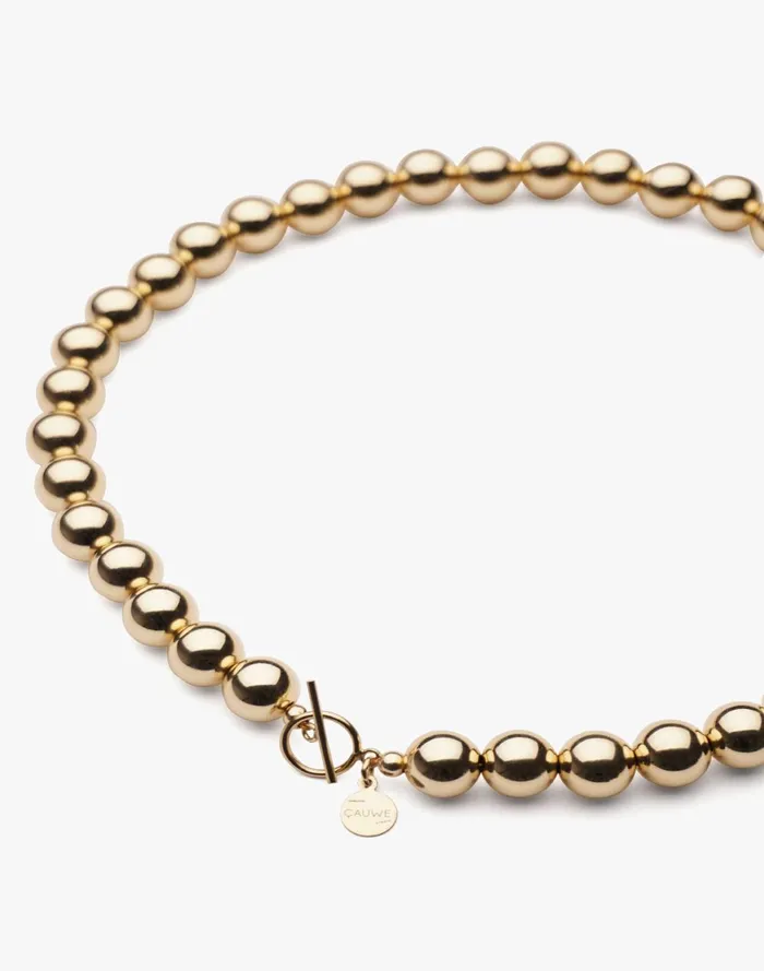 Women Jewelry Madewell Charlotte Cauwe Studio Bead Necklace In Gold 10mm