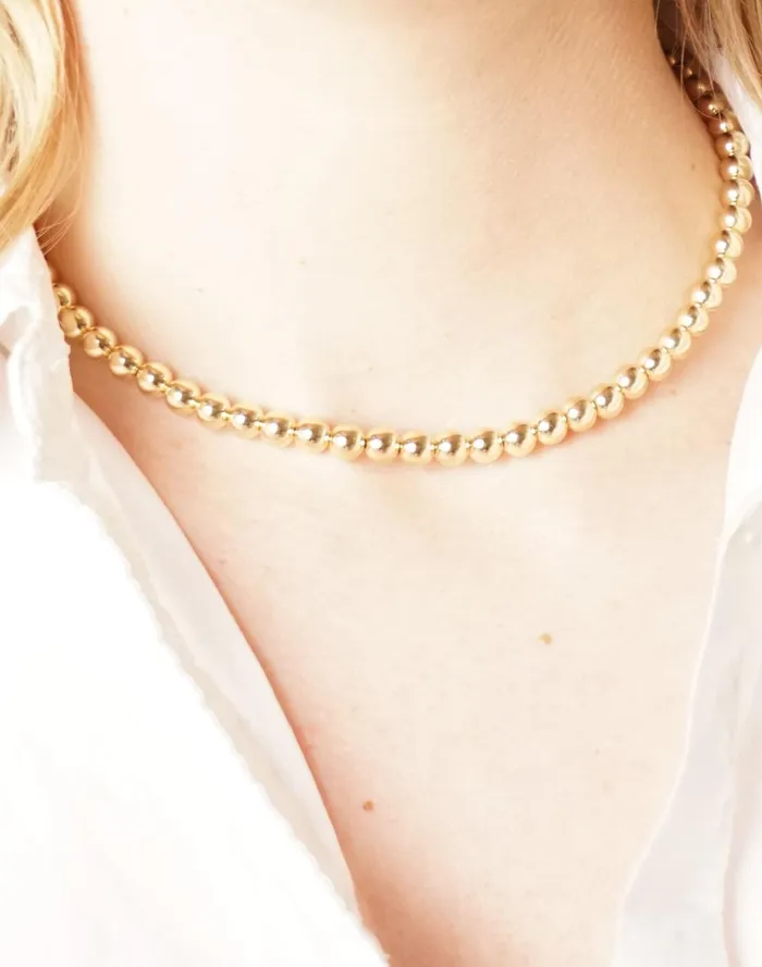 Women Jewelry Madewell Charlotte Cauwe Studio Bead Necklace In Gold