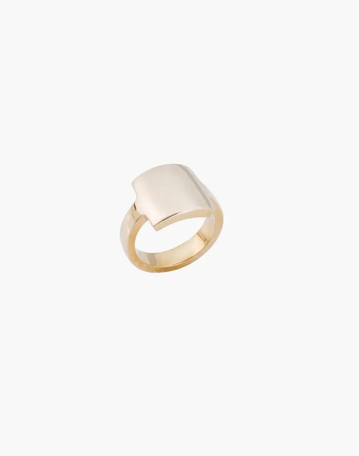 Women Jewelry Madewell Charlotte Cauwe Studio Brass Flat Signet Ring