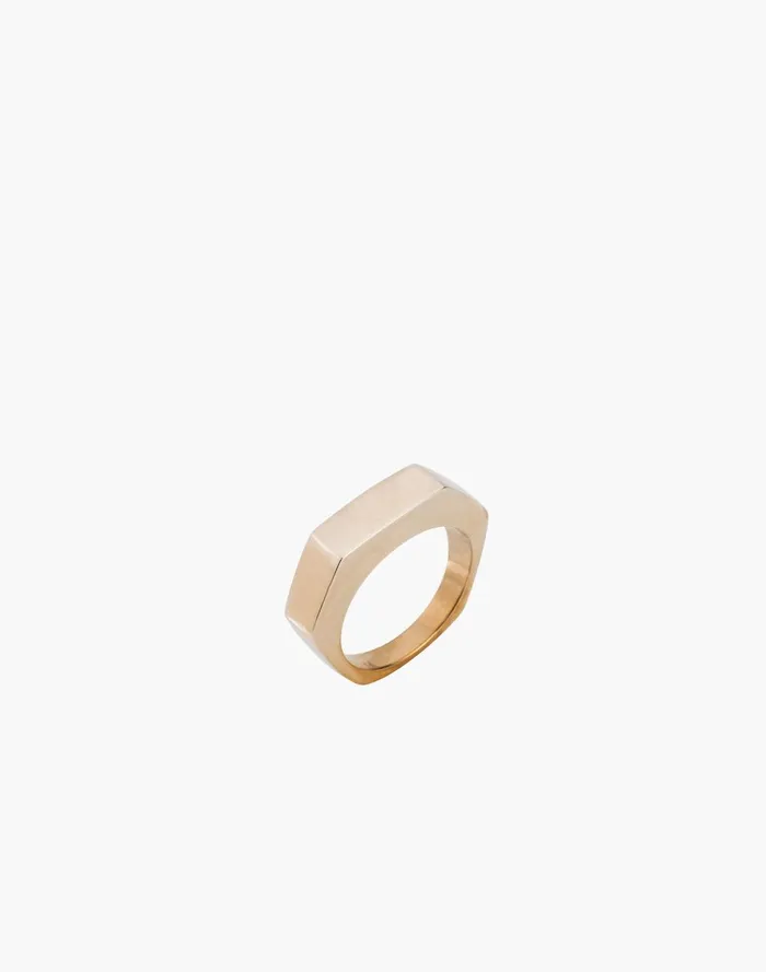 Women Jewelry Madewell Charlotte Cauwe Studio Brass Slim Hex Ring