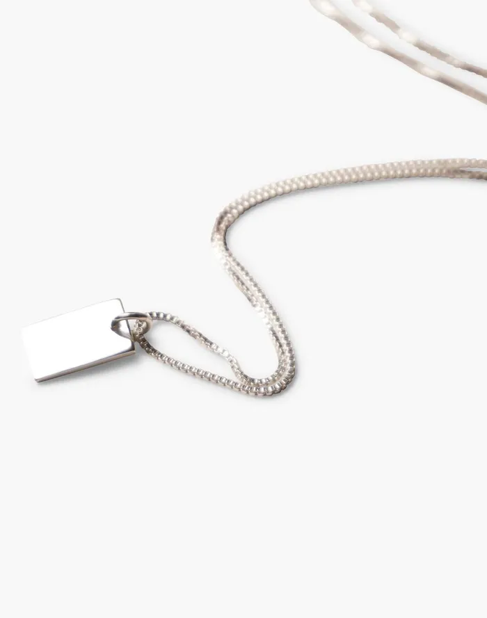 Women Jewelry Madewell CHARLOTTE CAUWE STUDIO Letter Stamp Tag Necklace In Sterling Silver