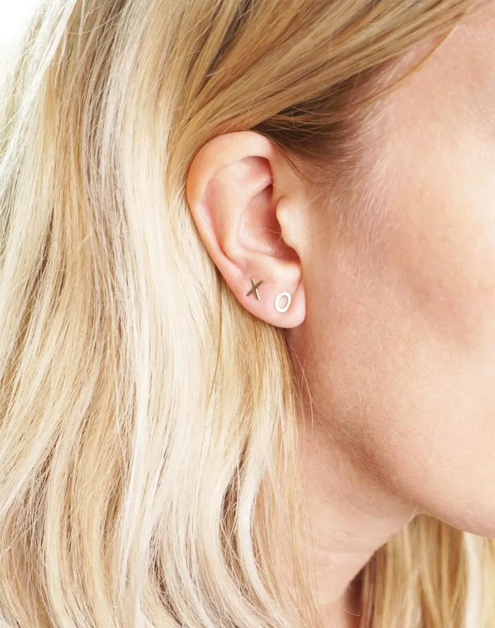 Women Jewelry Madewell Charlotte Cauwe Studio Letter Stud Earring In 14K Gold