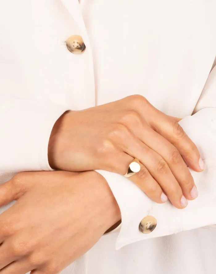 Women Jewelry Madewell CHARLOTTE CAUWE STUDIO Perfect Oval Signet Ring In 14K Gold
