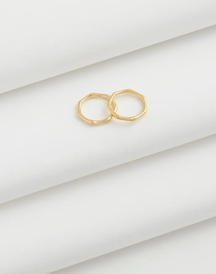 Women Jewelry Madewell DemiFine Bamboo Stacking Ring Set