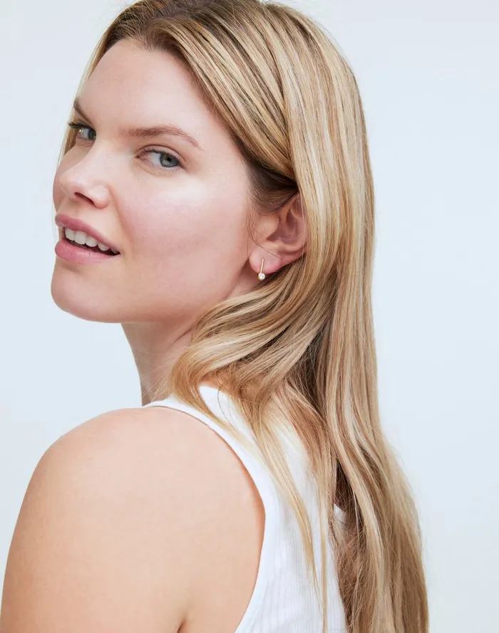 Women Jewelry Madewell DemiFine Bezel Set Crystal Drop Stud Earrings