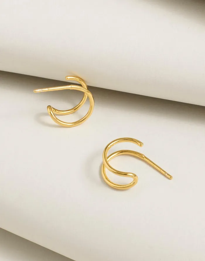 Women Jewelry Madewell DemiFine Double Hoop Earrings