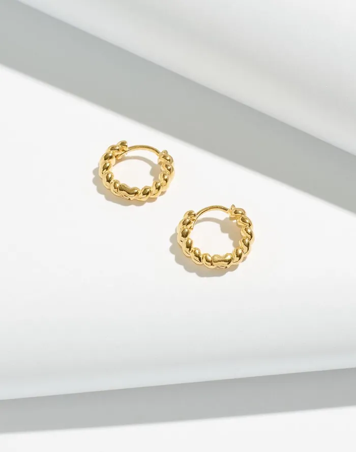 Women Jewelry Madewell DemiFine Puffed Huggie Hoop Earrings