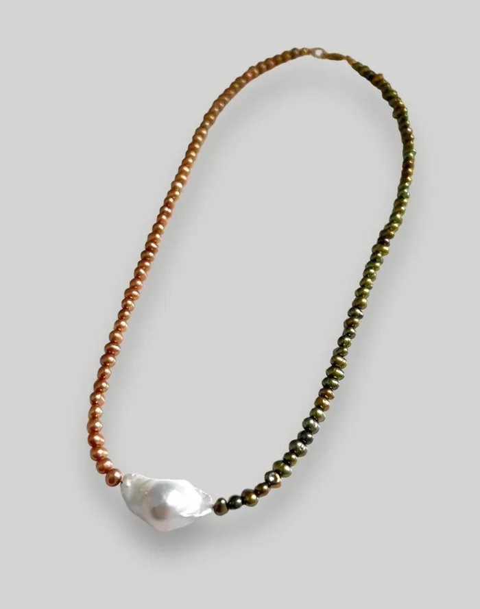 Women Jewelry Madewell Filosophy Kenzo Two Tone Freshwater Pearl Necklaced