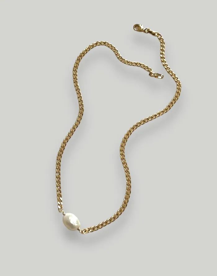 Women Jewelry Madewell Filosophy Mel Freshwater Pearl And Paper Clip Chain Style Chain