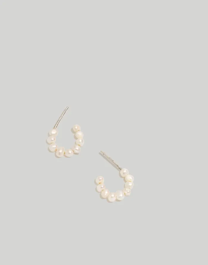 Women Jewelry Madewell Freshwater Pearl Huggie Hoop Earrings
