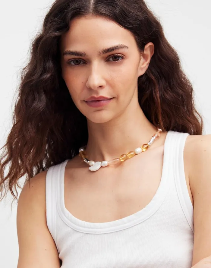 Women Jewelry Madewell Freshwater Pearl Nautical Beaded Necklace
