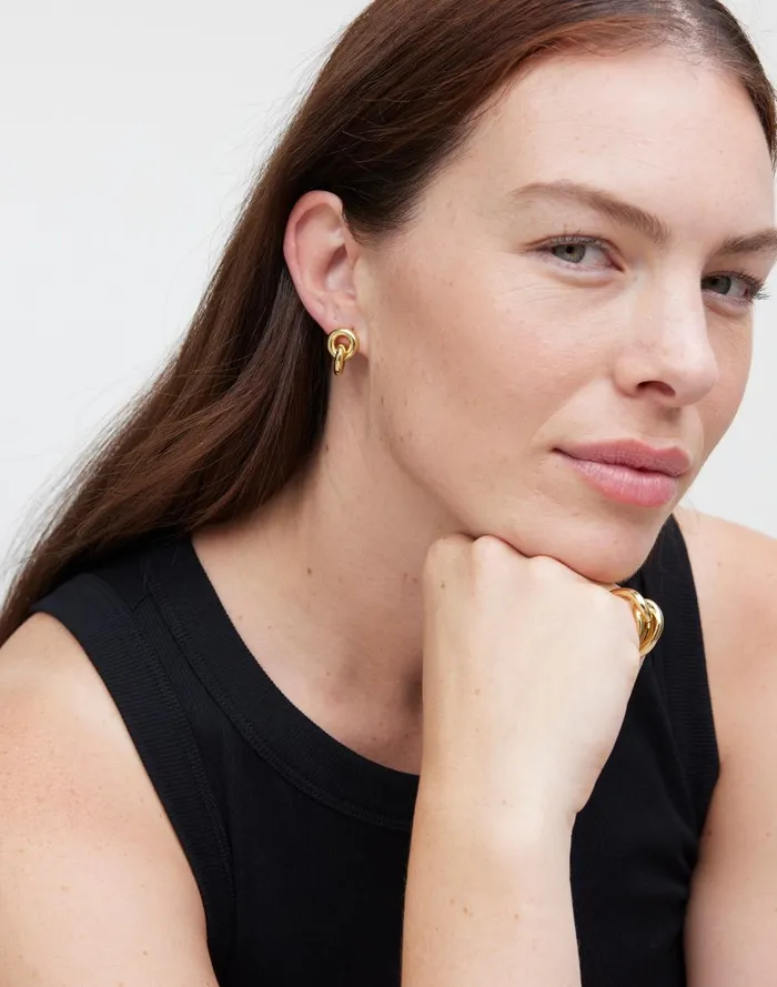 Women Jewelry Madewell Hoop Chain Drop Earrings