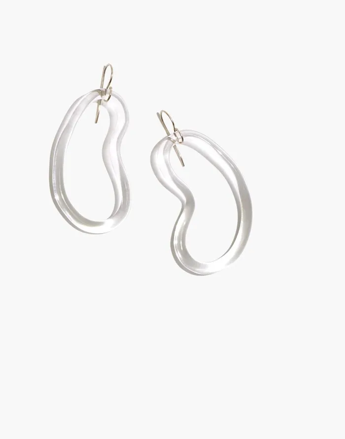 Women Jewelry Madewell Jane D039Arensbourg Bean Clear Glass Earrings
