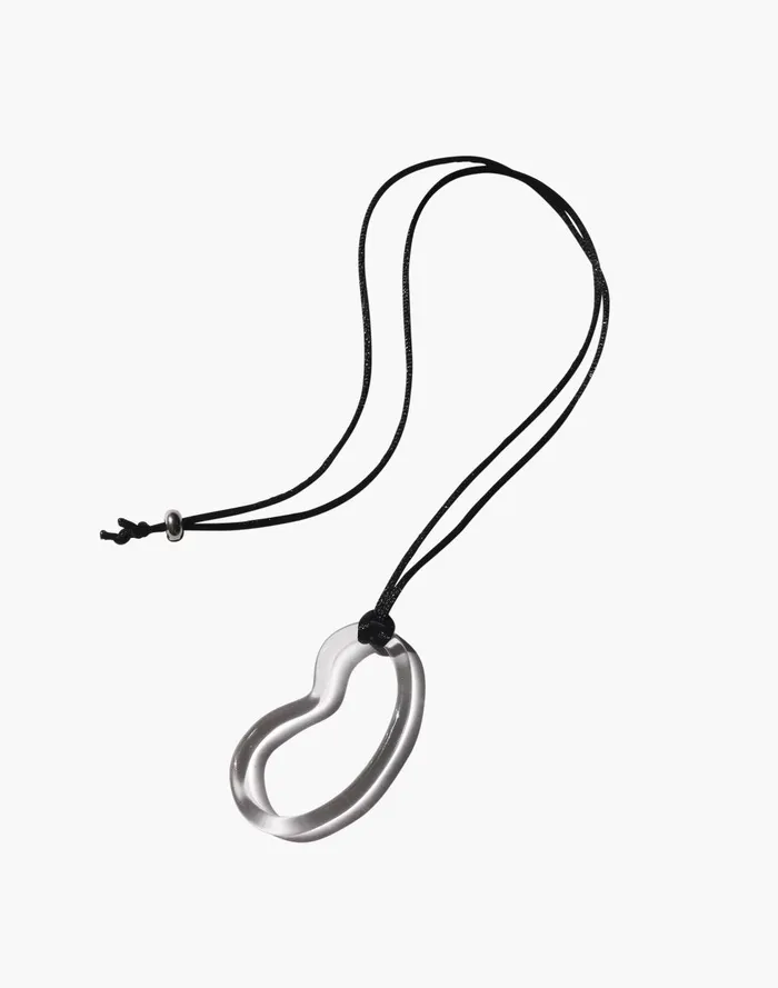 Women Jewelry Madewell Jane D039Arensbourg Clear Bean Pendant Cord Necklace