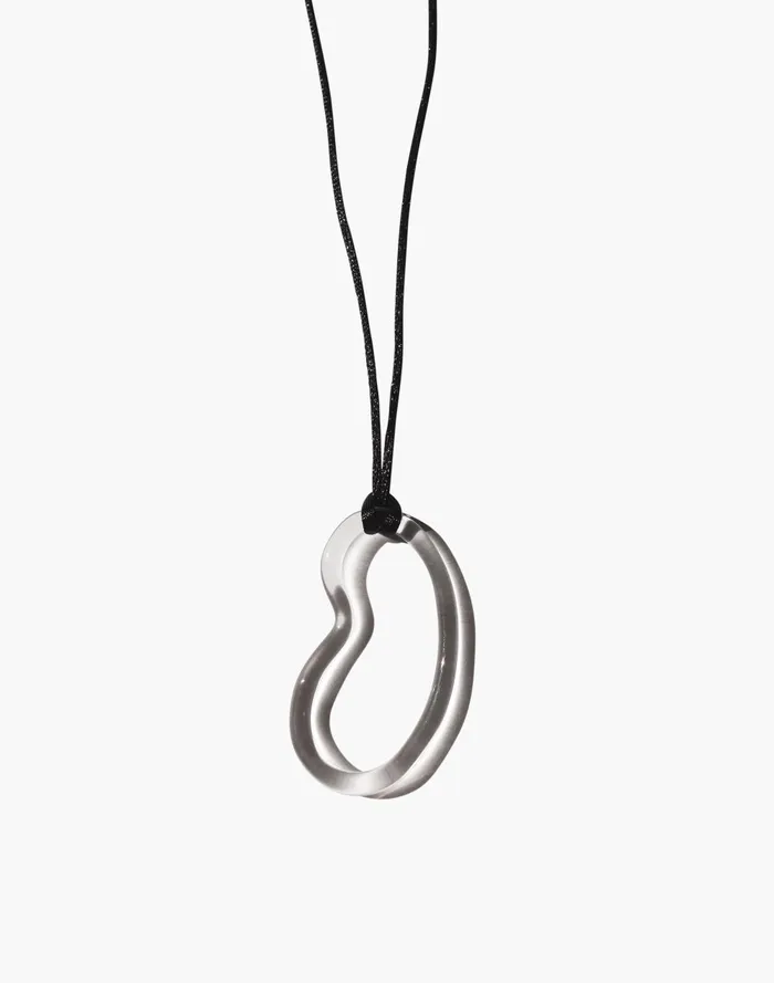 Women Jewelry Madewell Jane D039Arensbourg Clear Bean Pendant Cord Necklace