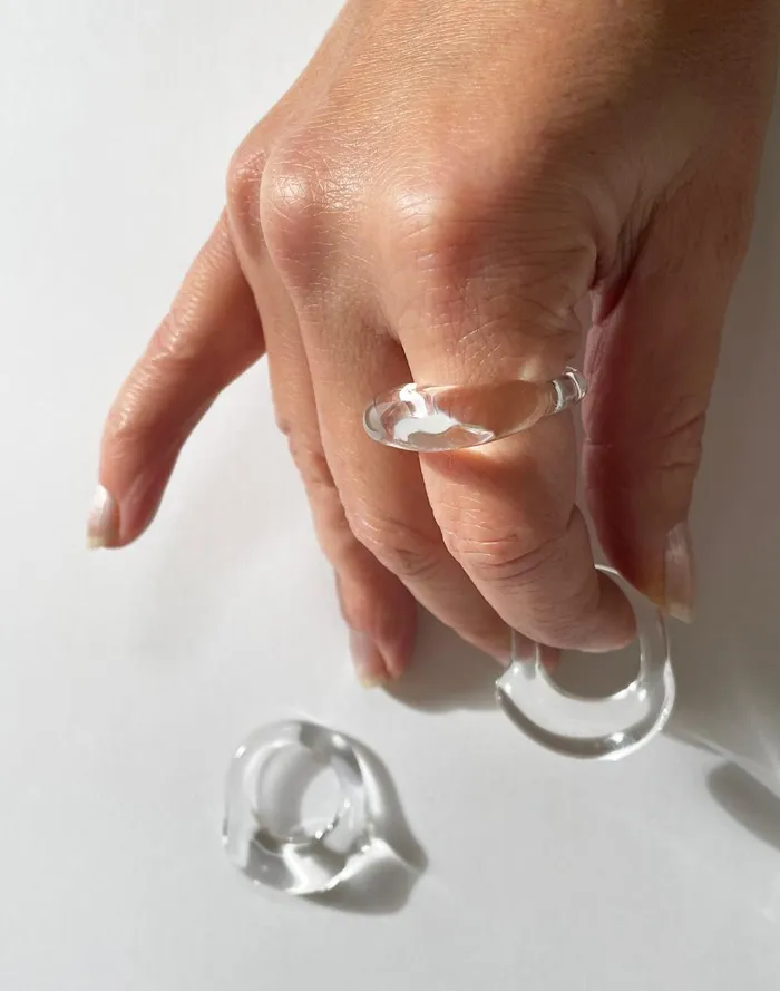 Women Jewelry Madewell Jane D039Arensbourg Clear Glass Thick Band