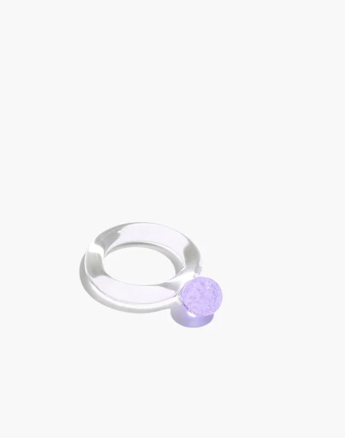 Women Jewelry Madewell Jane D039Arensbourg Dot Lilac And Clear Glass Ring