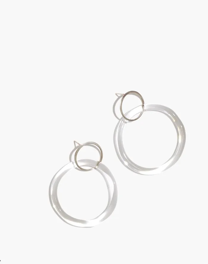 Women Jewelry Madewell Jane D039Arensbourg Large Circle Clear Glass Hoop Earrings Women Jewelry Madewell Jane D039Arensbourg Large Circle Clear Glass Hoop Earrings