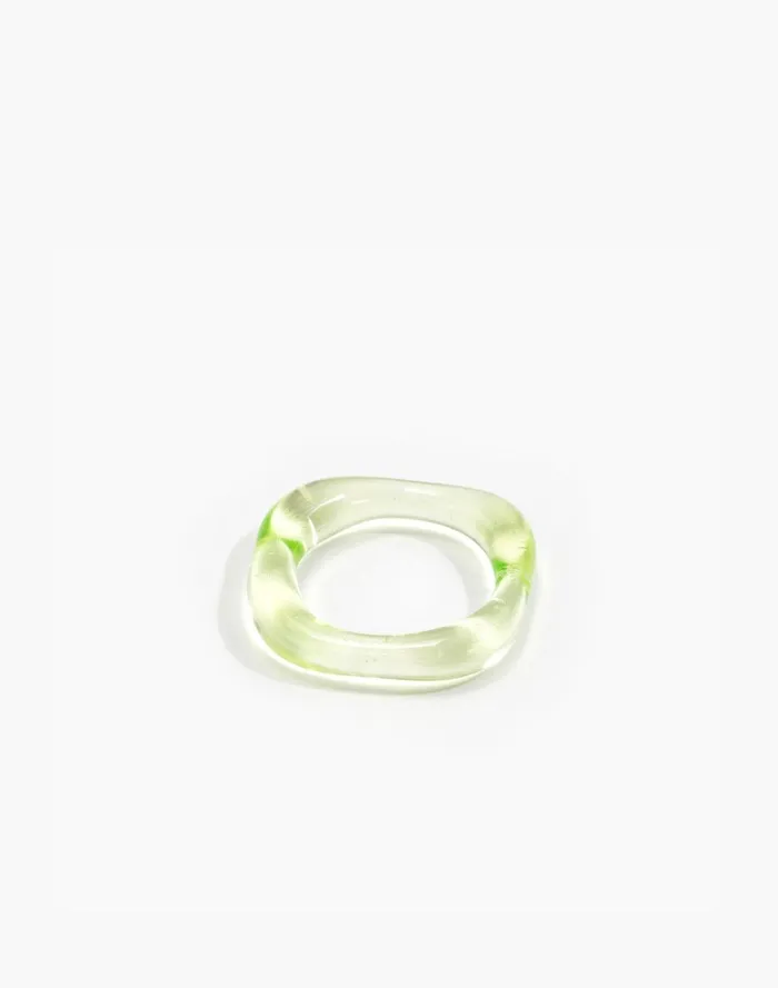 Women Jewelry Madewell Jane D039Arensbourg Lime Organic Band Glass Ring