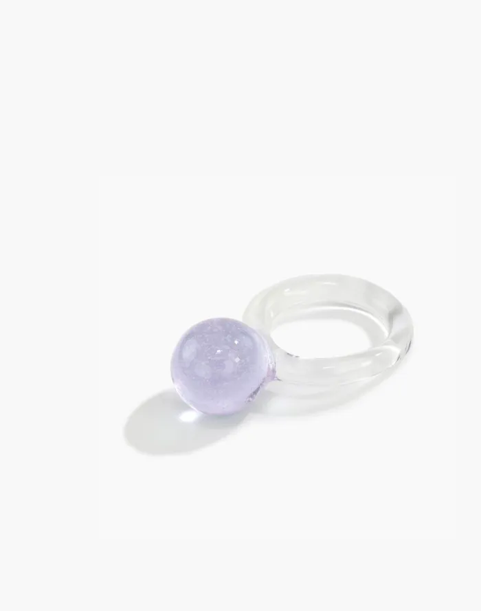 Women Jewelry Madewell Jane D039Arensbourg Orb Lilac And Clear Glass Ring