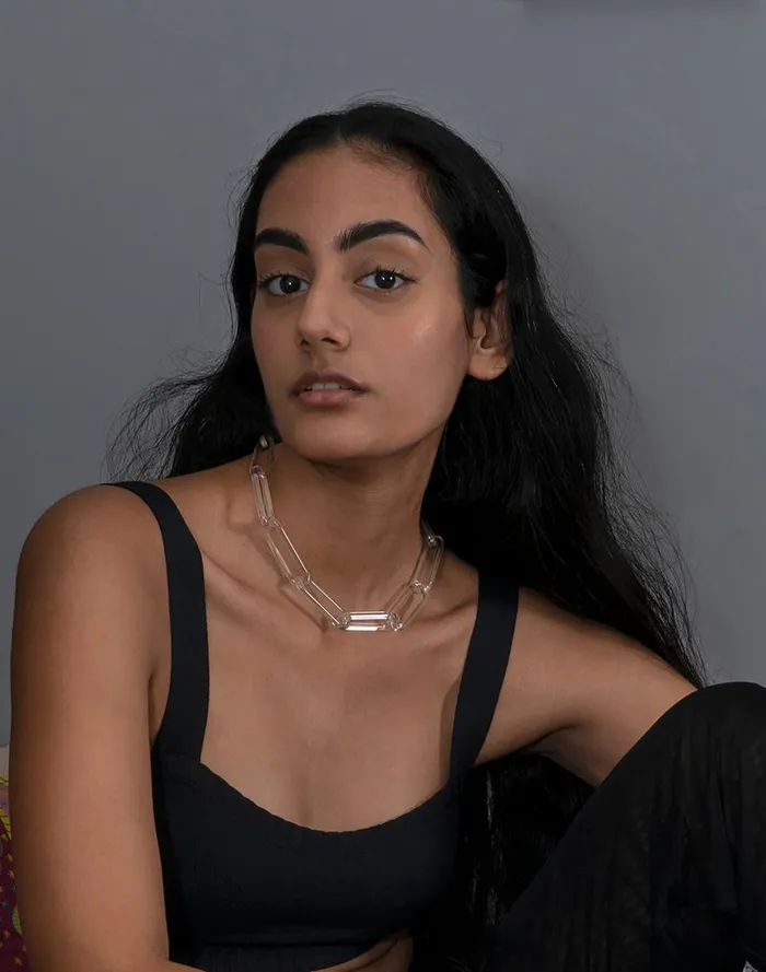 Women Jewelry Madewell Jane D039Arensbourg Oval Glass Chain Choker Necklace