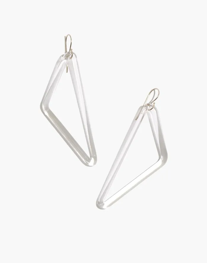 Women Jewelry Madewell Jane D039Arensbourg Rhombus Clear Glass Earrings