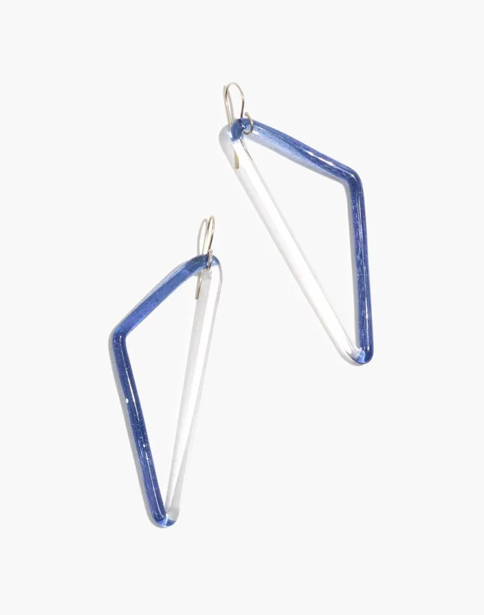 Women Jewelry Madewell Jane D039Arensbourg Rhombus Cobalt And Clear Glass Earrings Women Jewelry Madewell Jane D039Arensbourg Rhombus Cobalt And Clear Glass Earrings